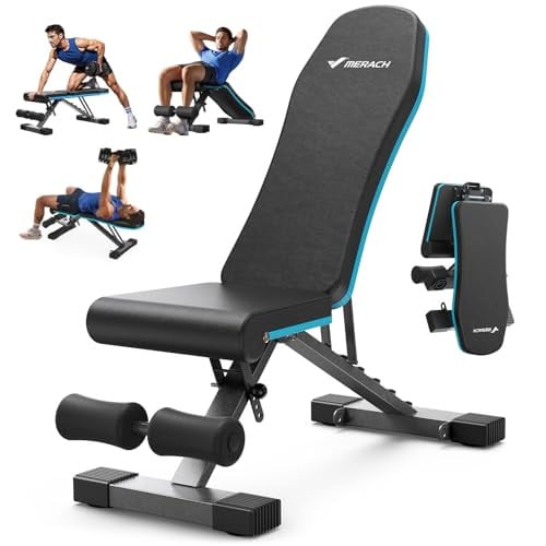 MERACH Foldable Adjustable Weight Bench (up to 990 lbs)