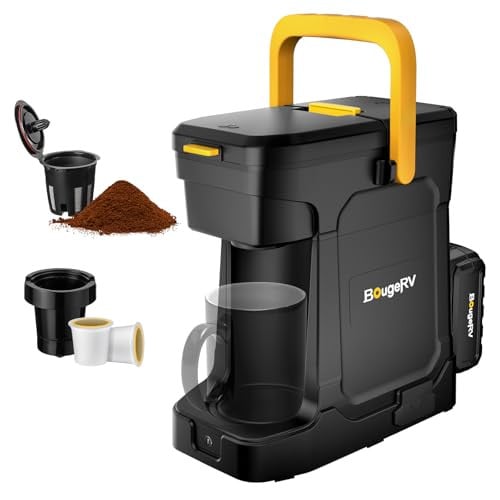 BougeRV Portable Coffee Maker K-Cup & Ground Coffee Compatible Deal