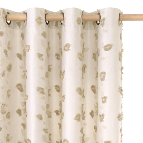 Jacquard Linen Curtains- 2 Panels Deal