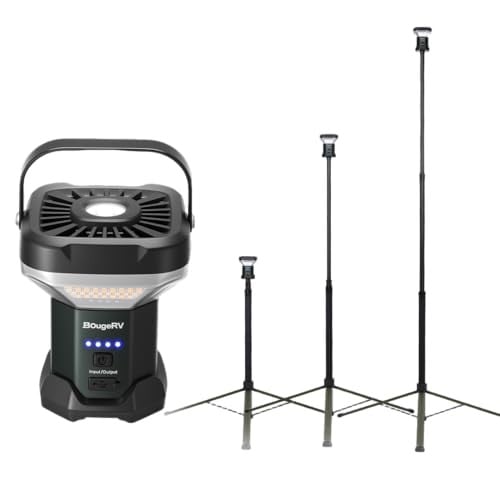 BougeRV 3200-Lumen LED 7.5' Adjustable Telescoping Camping Light w/ 8000mAh Battery Deal