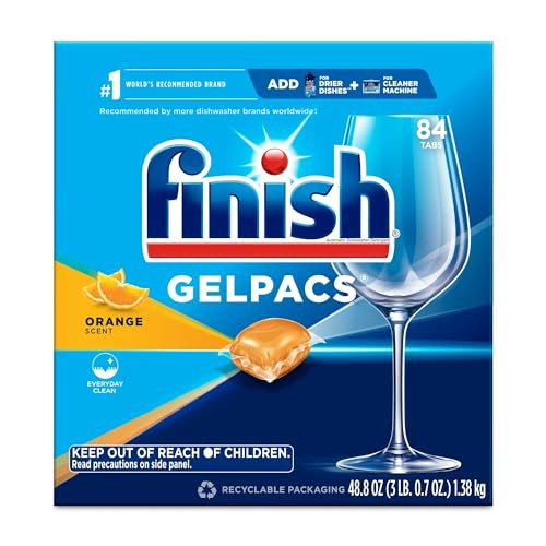 Finish Gelpacs Dishwasher Detergent 84-Count (Orange)