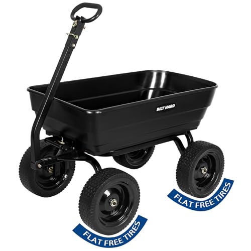 BILT HARD 7 Cu Ft Poly Garden Dump Cart 1200 lbs with No Flat Tires