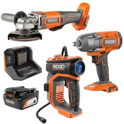 Ridgid 18V Cordless 3-Tool Combo Kit with 4.0Ah Battery