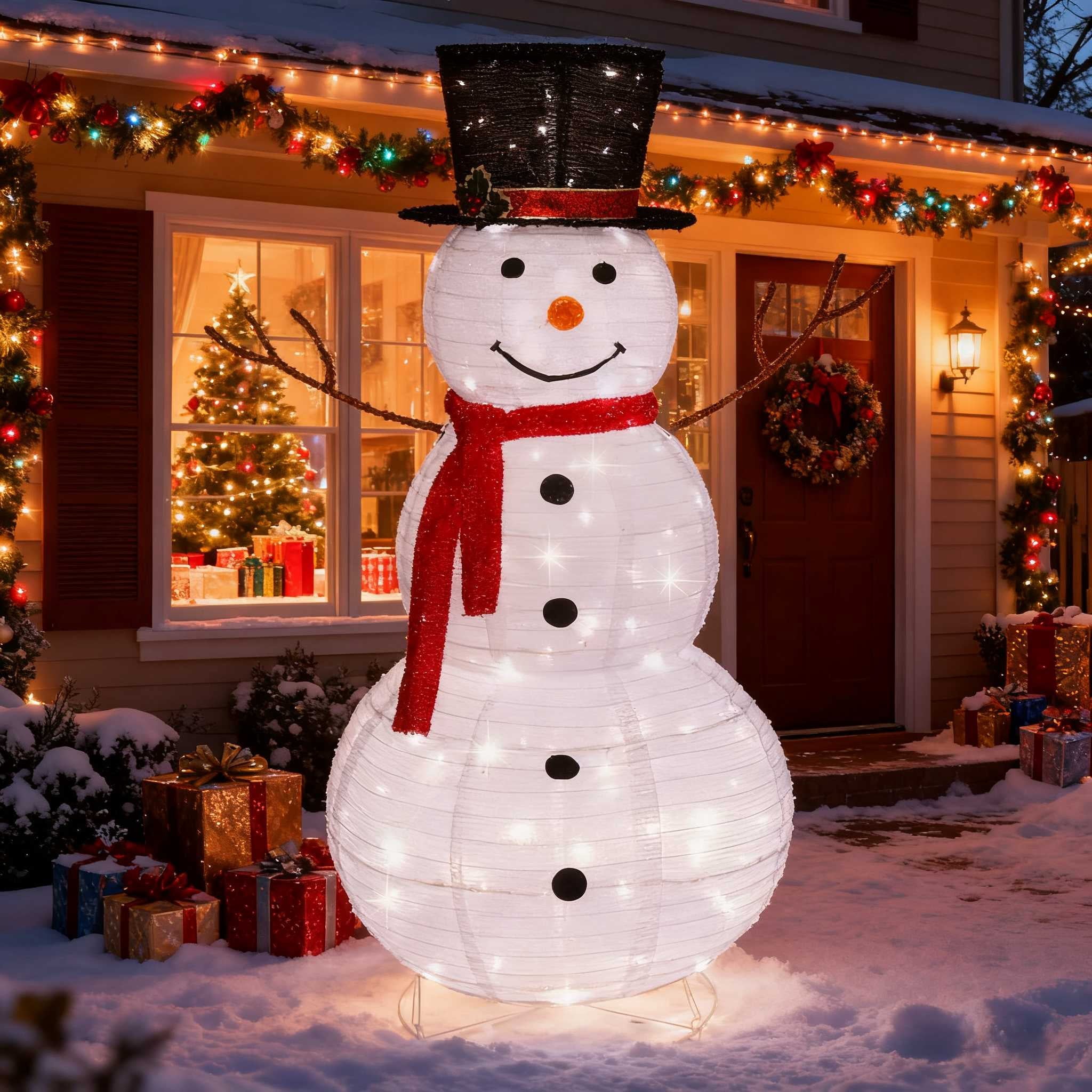 Zimtown LED Lighted Snowman Christmas Snowman 4' Tall