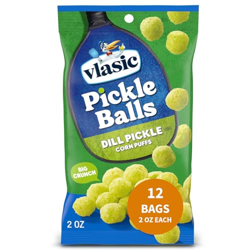 Vlasic Pickle Balls Dill Pickle Flavored Corn Puffs, 12-Pack