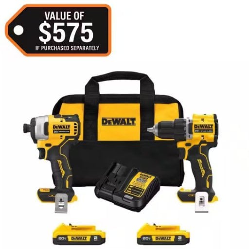 DEWALT ATOMIC 20-Volt MAX Lithium-Ion Cordless Combo Kit (2-Tool) with (2) 2.0Ah Batteries