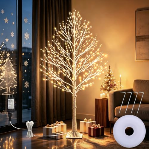 7FT 1000 LED Pre-Lit Outdoor Lighted Birch Tree