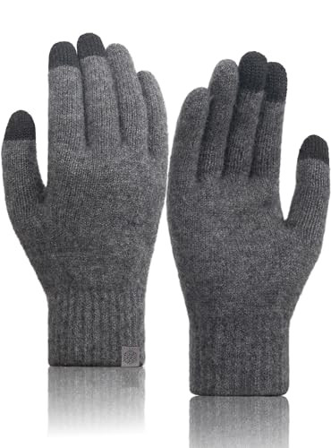 TRENDOUX 100% Merino Wool Touchscreen Thermal Gloves
