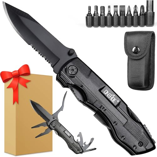 Oneage Pocket Multitool Knife w/ 9-in-1 Screwdriver Bit Set