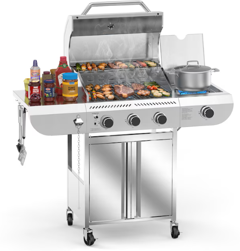 COWSAR 3-Burner 34,000 BTU Propane Gas Grill w/ Side Burner Deal