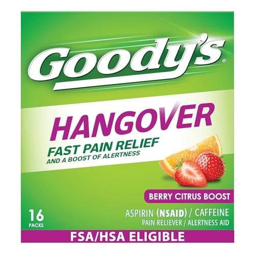 Goody's Hangover Fast Pain Relief Powder 16-Count (Berry Citrus Boost) Deal