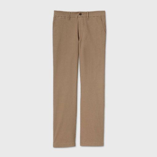 Goodfellow & Co Men's Mid Rise Straight Leg Slim Straight Chino Pants (Brown)