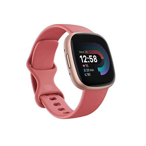 Fitbit Versa 4 Fitness Smartwatch Pink Sand/Copper Rose