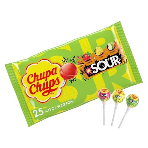 Chupa Chups Sour Lollipops Variety Pack 25-Count