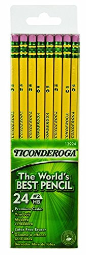 Ticonderoga Wood Cased Unsharpened Pencils #2 HB, 144 Count
