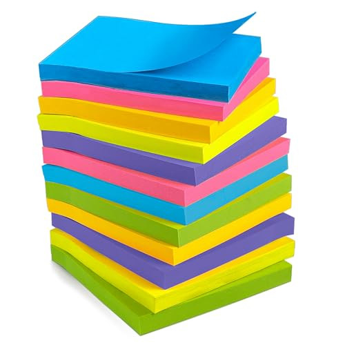 Sticky Note Pads, 12-Count: 40-Sheets Each (3" x 3")