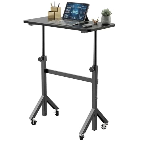 HUANUO 32" Adjustable Height Standing Desk w/ Wheels (Black) Deal