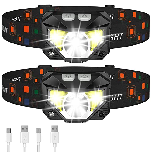 LED Rechargeable Headlamp Flashlight- 2 Pack
