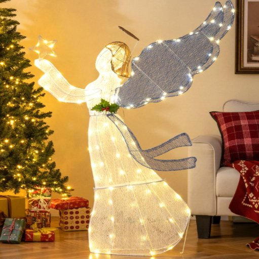 Costway 5' Lighted Angel Christmas Decoration