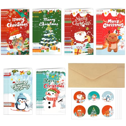 Christmas Money Cards: 30 Packs, 6 Designs