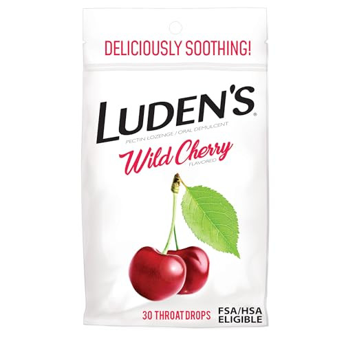 Luden's Sore Throat Relief Lozenges, Wild Cherry, 30 Count