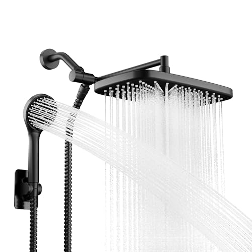 Seacity 10" Wide Rain Shower Head w/ 5 Modes Handheld Shower Head (Matte Black) Deal