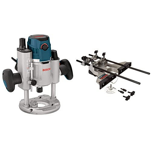 BOSCH 2.3 HP Electronic Plunge Base Router MRP23EVS & RA1054 Deluxe Router Edge Guide