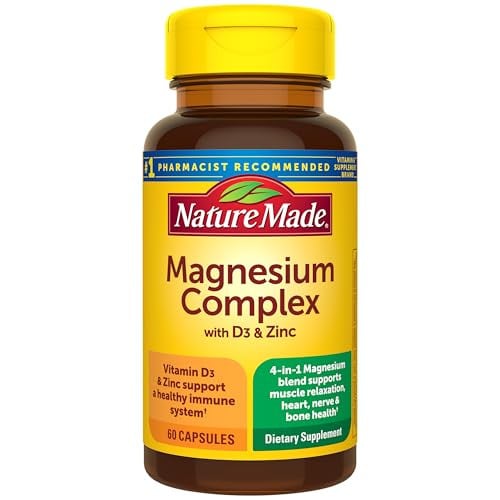 Nature Made Magnesium Complex with Vitamin D and Zinc Supplements 2 x 60-Count Deal