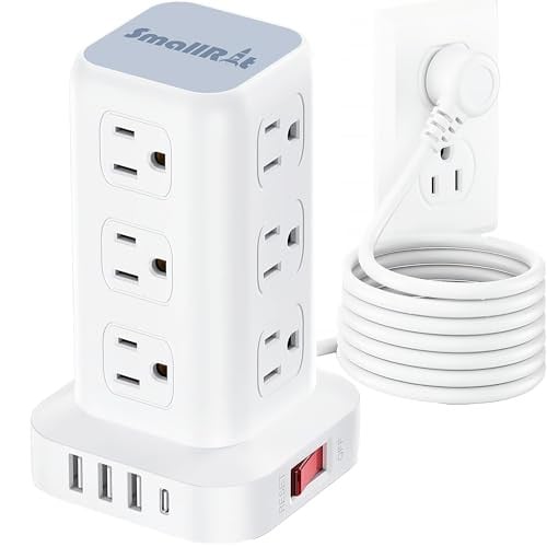 SMALLRT Compact 12 AC 4 USB Surge Protector Tower w/ 10' Cord Deal
