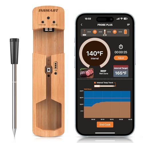 INSMART Wireless Smart Meat Thermometer 330FT Bluetooth Range