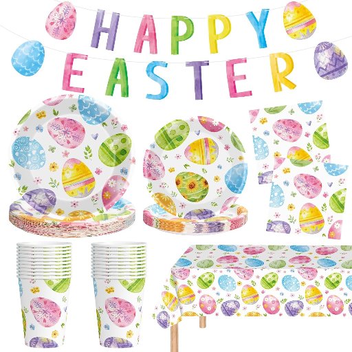 102 Pcs Easter Party Decorations Set For 25 Guests