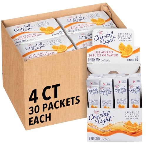 Crystal Light Sugar-Free Orange On-The-Go Drink Mix 4-Pack 30-Count