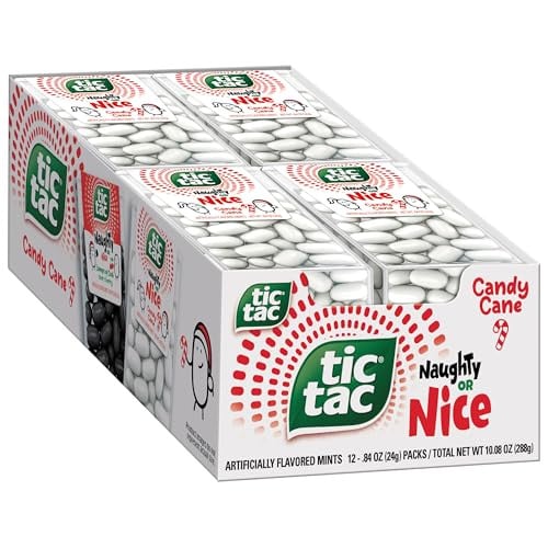 Tic Tac Naughty or Nice Candy Cane Mints 12-Count