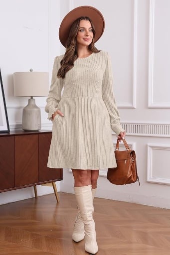 SAMPEEL Long Sleeve Sweater Dresses Deal