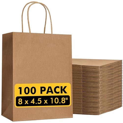 Brown Kraft Paper Bags 100-Count Deal