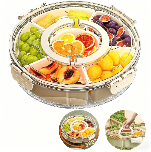 Jetcloudlive Divided Serving Tray with Lid and Handle Deal