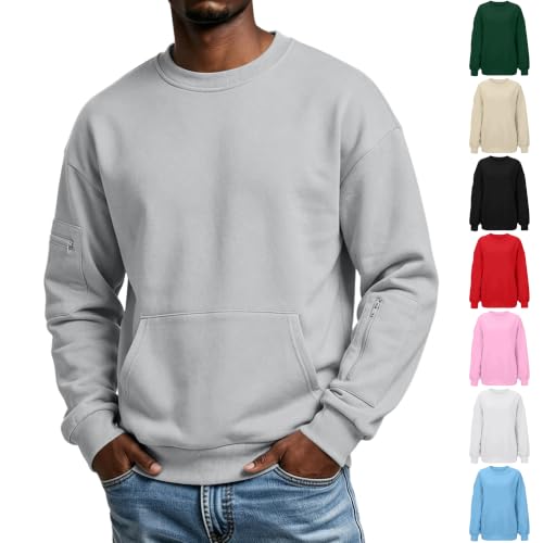 Men's Crewneck Fleece Long Sleeves Pullover Sweatshirt