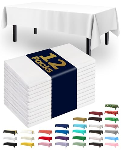 Pureegg Disposable Plastic Table Cloth 12-Pack