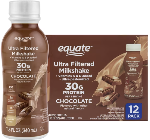 Equate Ultra-Filtered Milk Protein Shake 30g 12-Pack Deal