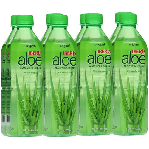 8-Pack 16.9-Oz Iberia Aloe Vera Juice Drink with Pure Aloe Pulp (Original)