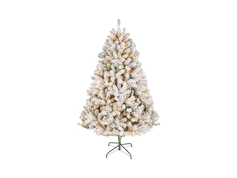 National Tree Company 7.5ft Pre-Lit Flocked Acacia Christmas Tree Deal