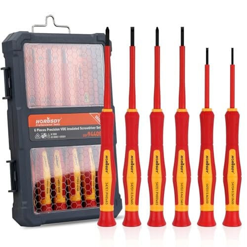 HORUSDY 6-Piece 1000V Insulated Mini Screwdriver Set w/ Magnetic Tip