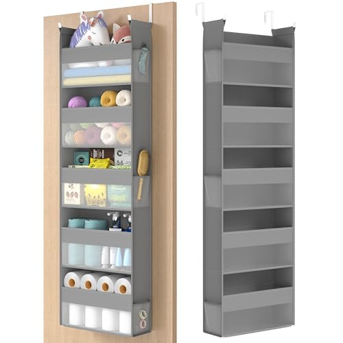 SONGMICS 5-Tier Over The Door Fabric Organizer (Dove Gray)