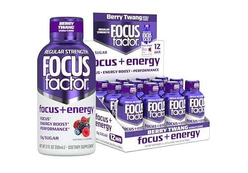 Focus Factor Focus + Energy Shots - 12 x 2oz Bottles (Berry Twang Flavor) Deal