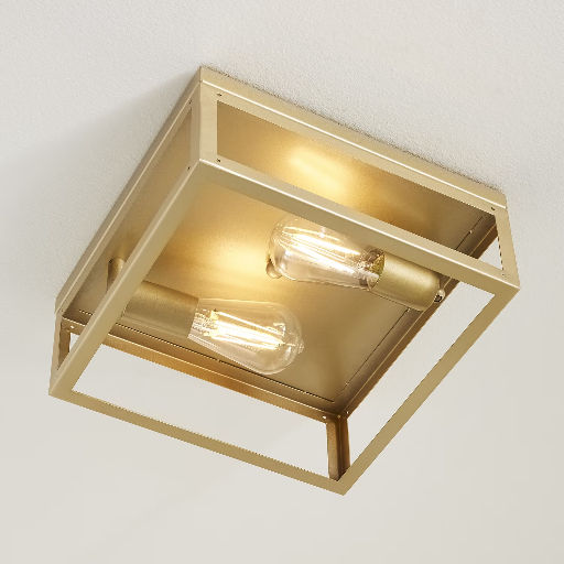 Better Homes & Gardens 12" Farmhouse Square Gold Flush Mount Ceiling Light
