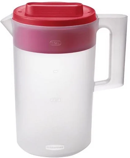 Rubbermaid Simply Pour Clear Red Plastic Pitcher 1 Gallon