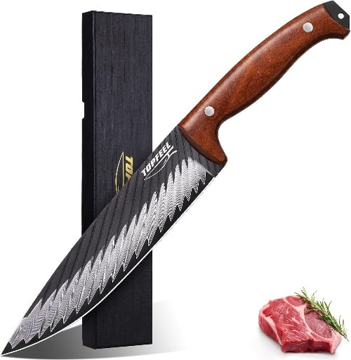 Topfeel 8 Inch Damascus Chef Knife, 67-Layer High Carbon Steel Deal