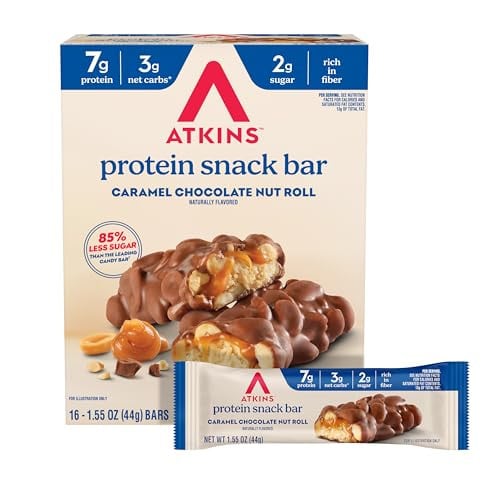 Atkins Snack Bar Caramel Chocolate Nut Roll 16-Pack Deal