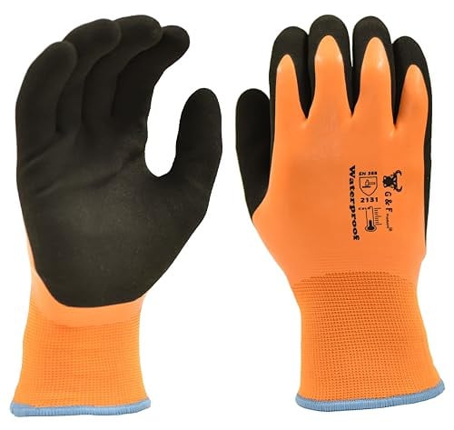 G & F Products Waterproof HPT Palm/Fingers Gloves Large