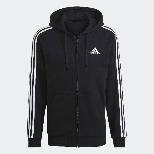 Adidas Men Essentials Fleece 3-Stripes Full-Zip Hoodie (2 Colors)